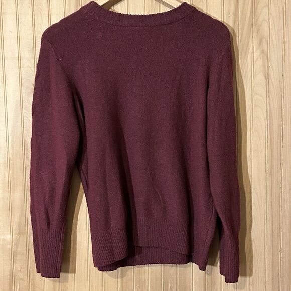 St Johns Bay Sweater Womens PXL Cable Knit Pullover Crew Neck Maroon Red - Picture 2 of 4